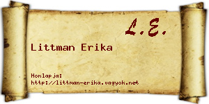 Littman Erika névjegykártya